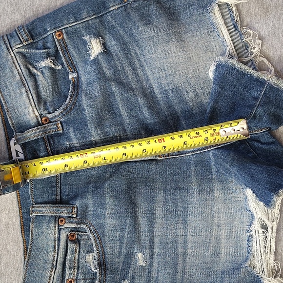 Denim Blue Distressed Women Shorts DAZE FRAYED - Picture 12 of 15